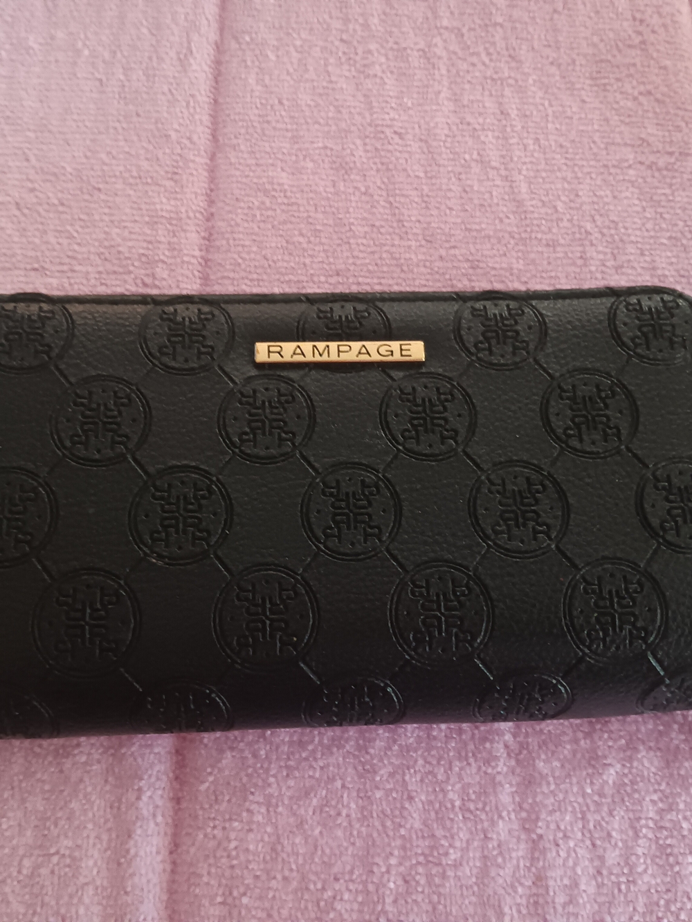 Rampage Black Embossed Logo Wallet